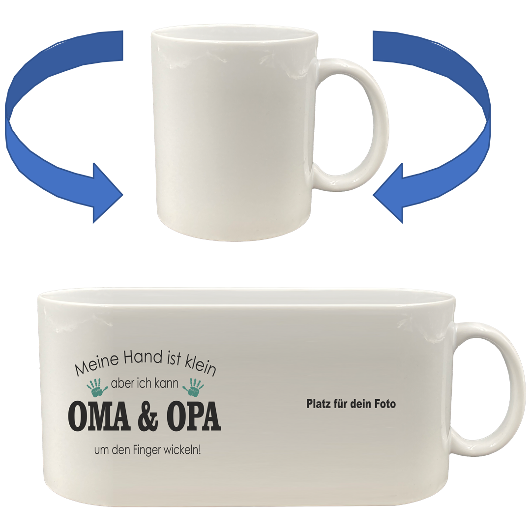 "OneTone glänzend" mit Foto und Spruch "Oma und Opa"