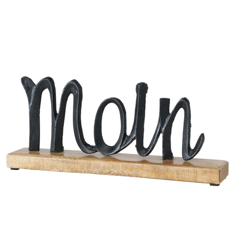 Schriftzug Moin Alu/Holz