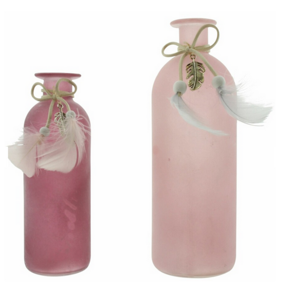 Vase "Berry", 2er Set rot/pink