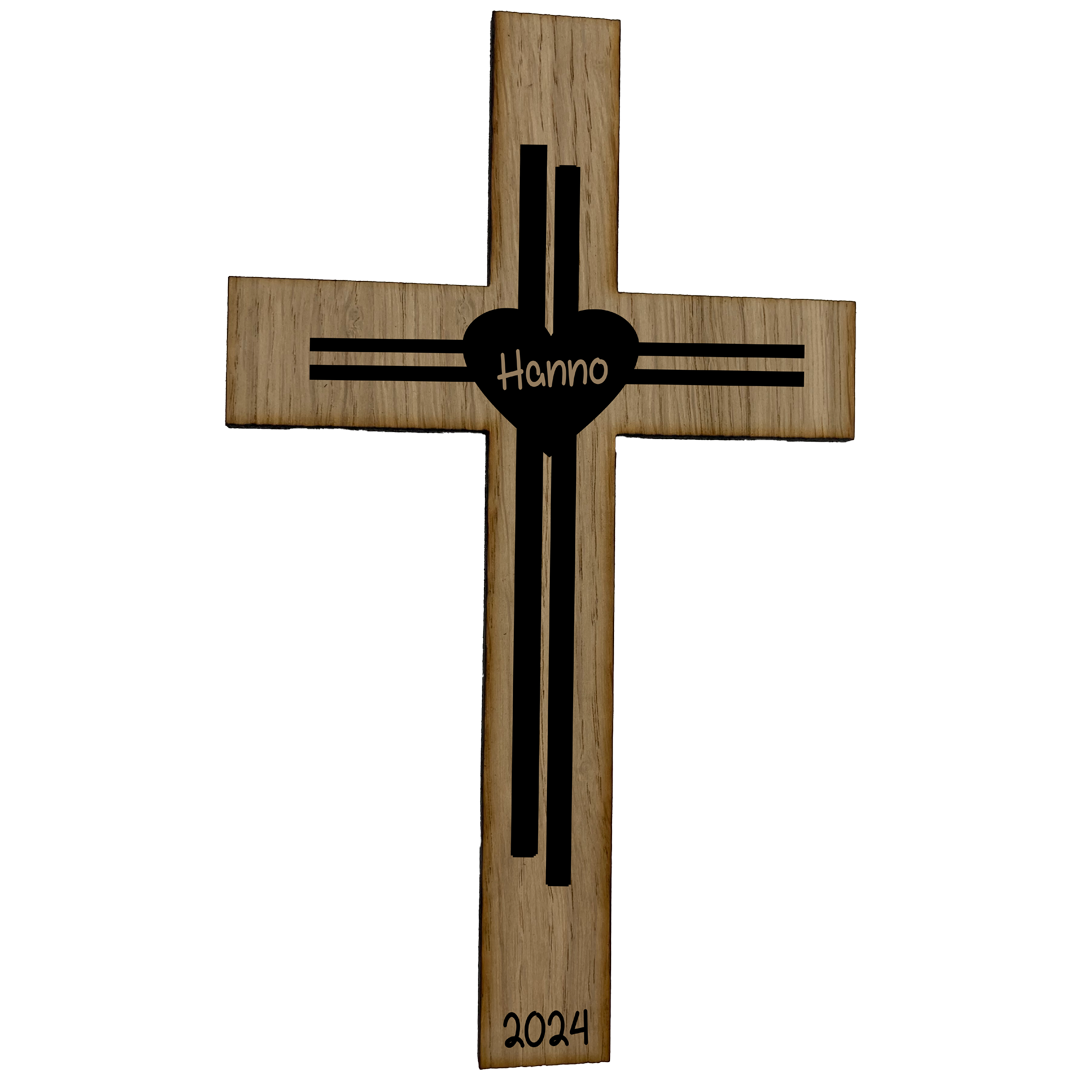 Palmstock Kreuz "Eiche" mit Namen und Jahr