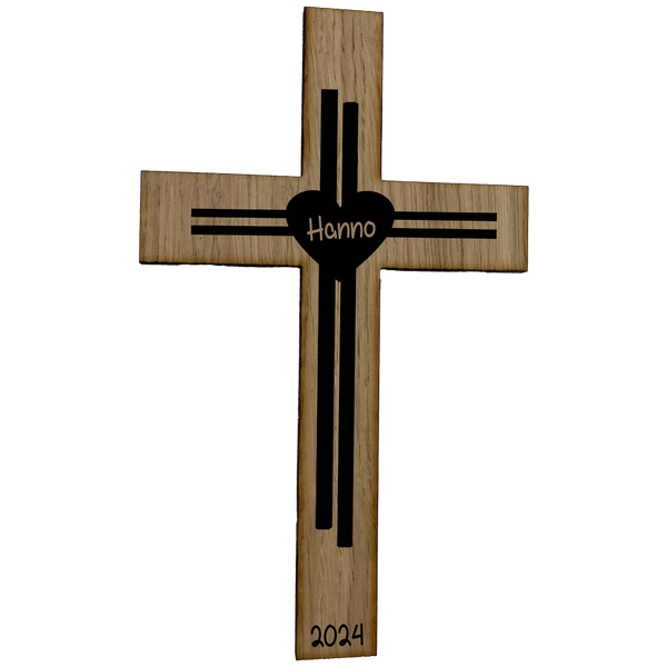 Palmstock Kreuz "Eiche" mit Namen und Jahr