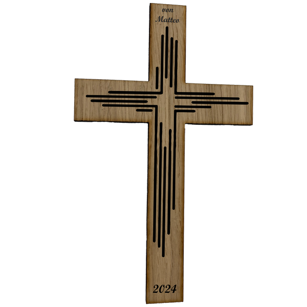 Palmzweig Holz-Eiche, Kreuz mit Herz