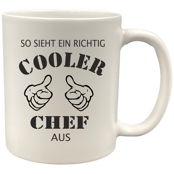 OneTone Tasse mit Spruch cooler Chef matt