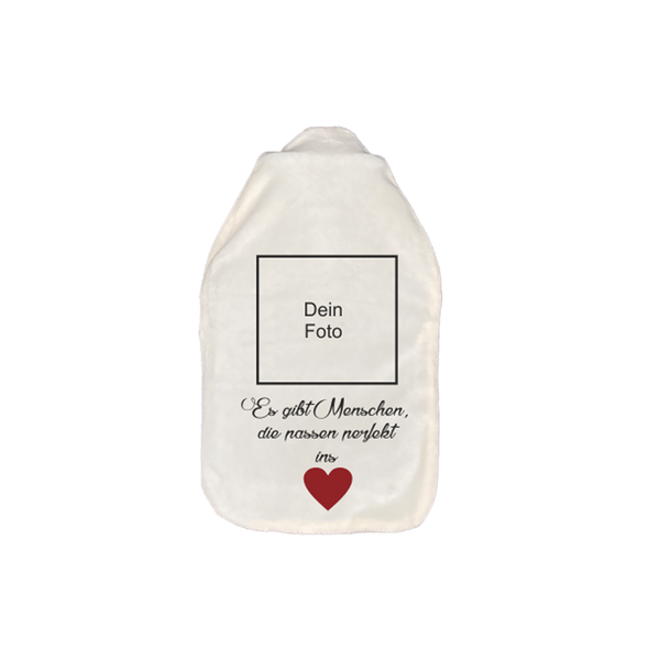 Wärmflasche mit Spruch und Foto "Liebe"