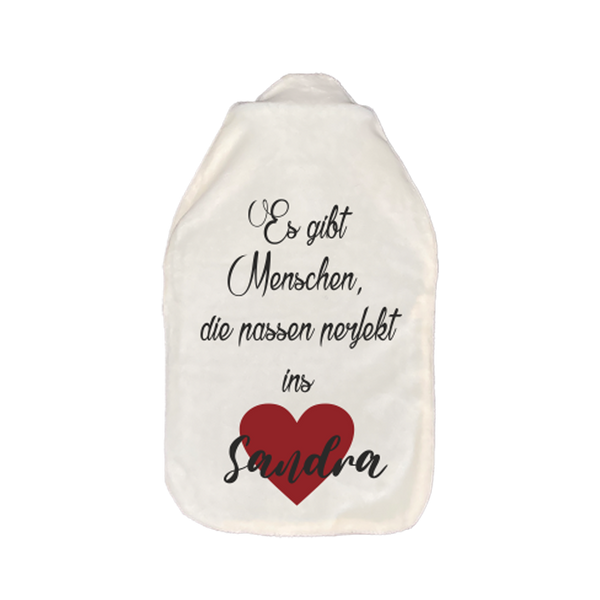Wärmflasche mit Spruch und Name "Liebe"