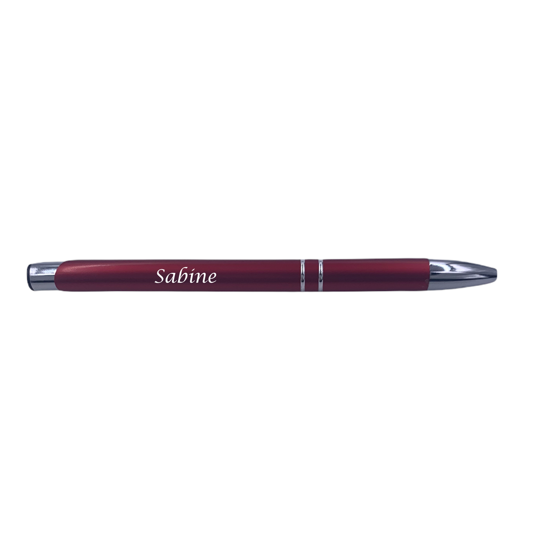 Kugelschreiber Aluminium rot mit Name
