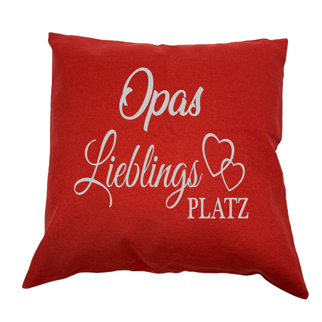Outdoor-Kissen Rot mit Spruch "Opa"