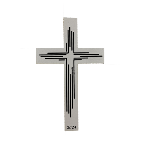 Palmstock Kreuz "Weiß" mit Jahr