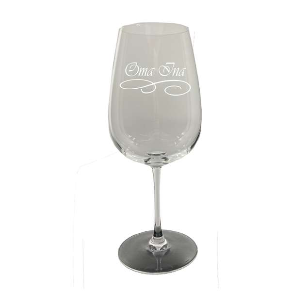 Weinglas mit Gravur - mit Namen "Oma"